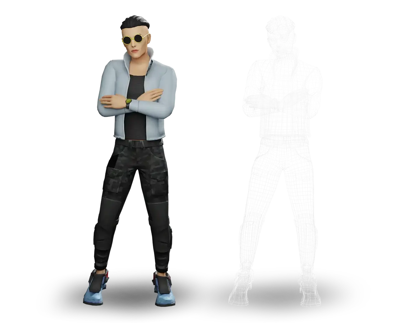 Versatile single mesh design for head, hands,and feet